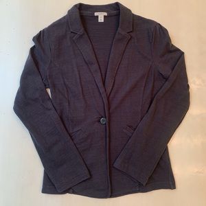 Caslon Gray Cotton Knit Lightweight Blazer Size Medium